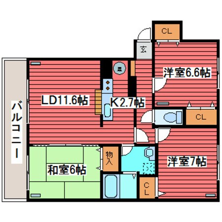 サンライト西岡IIの物件間取画像